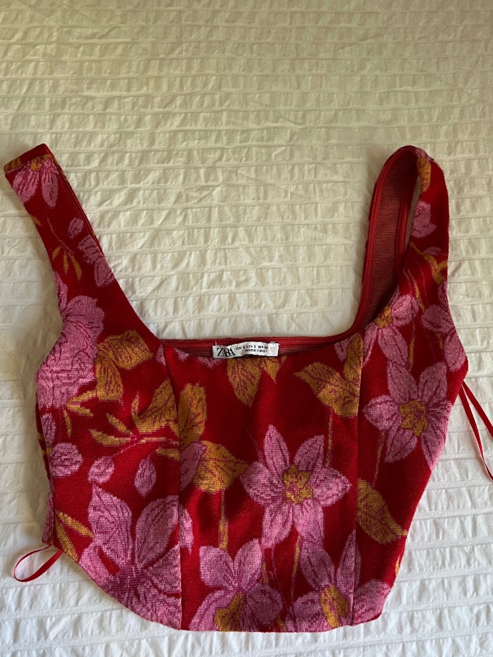 Zara pink and red corset top Size Small